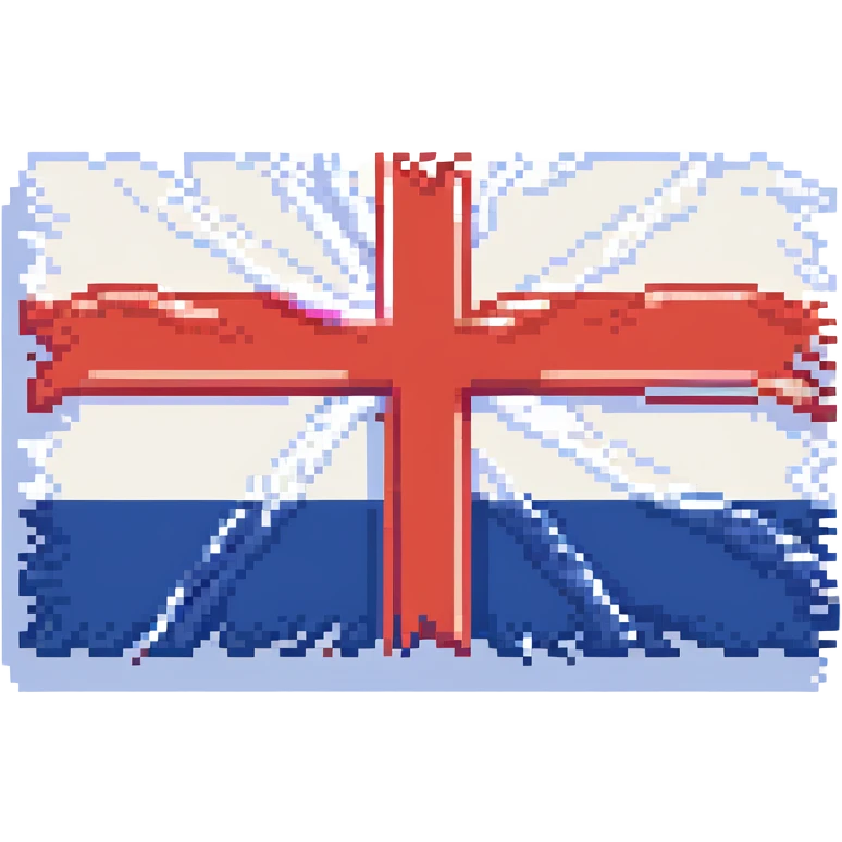 pixel art version of Norway's flag minimal colorful emoji