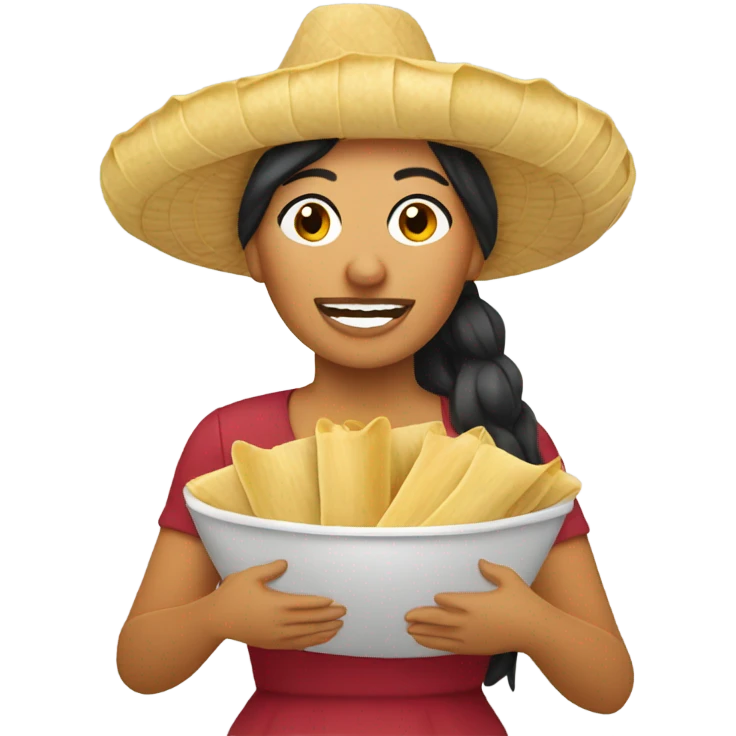 Mexican woman eating tamales  emoji