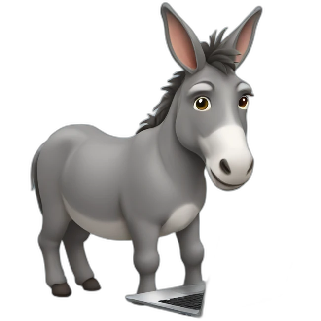 donkey using a laptop emoji