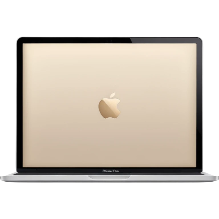 light beige MacBook, slightly top view, no emojis, iOS style emoji