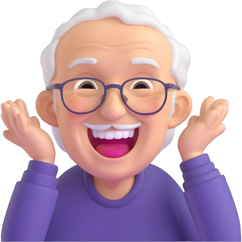 elderly man laughing out loud emoji