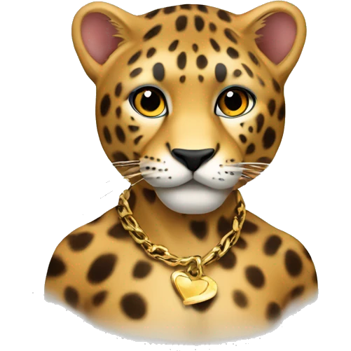 Hart with panter print emoji