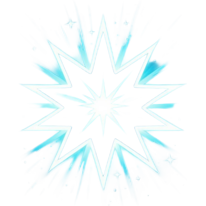 Glitter Cian Star Explosion emoji
