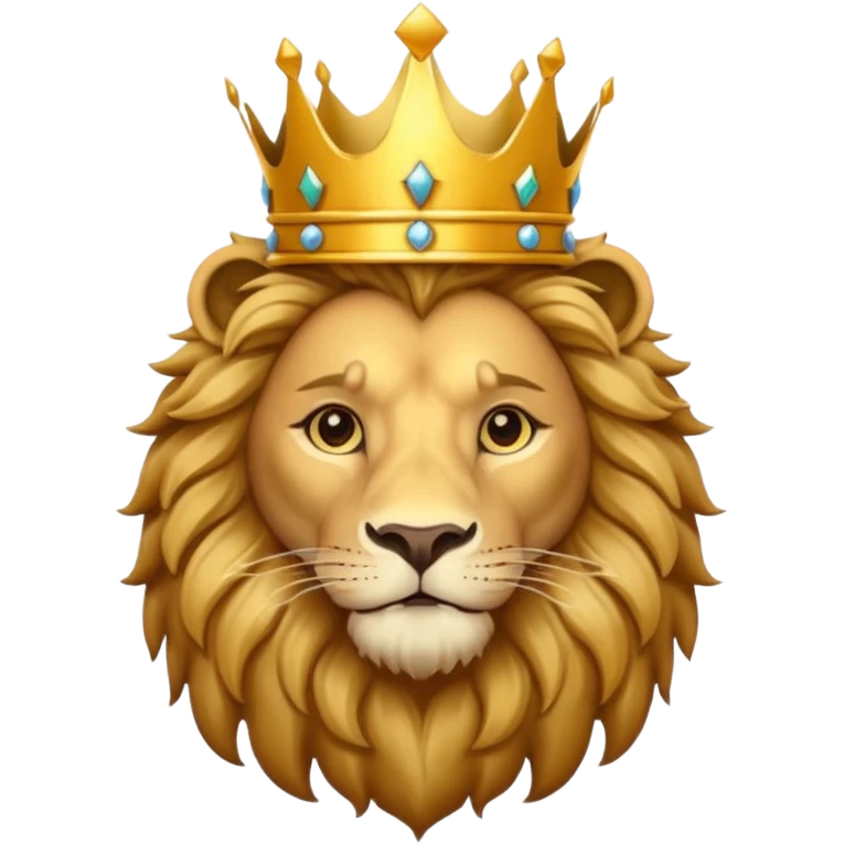 Lion with golden crown — majestic and proud. emoji
