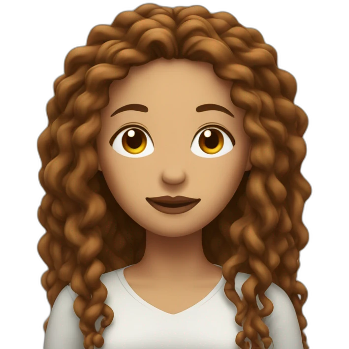 face of a woman with long brown curly dreadlocks and eyes closed emoji