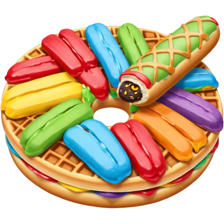 ❤🧡💛💚💙💜💗 rainbow🧇and🥖 and 🥯 emoji