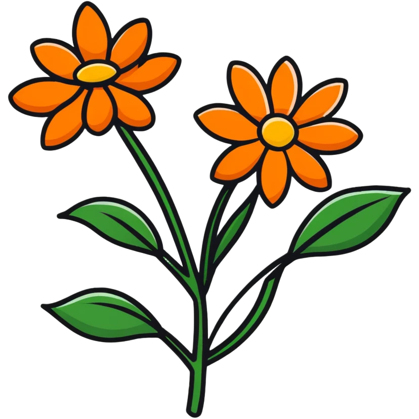 cempasúchil flower, Day of the Dead marigold, vibrant orange flower emoji