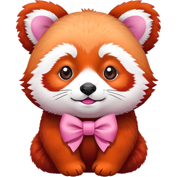 Red panda emoji with pink bow on head  emoji