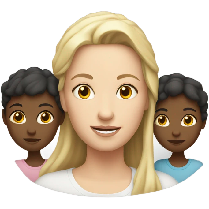 white mom with 3 white children emoji