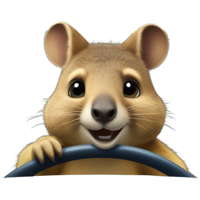 Quokka wallaby driving  emoji