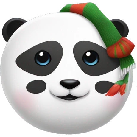 Panda with snowman on his shoulder  emoji
