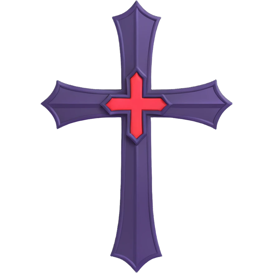 black pink goth cross  emoji