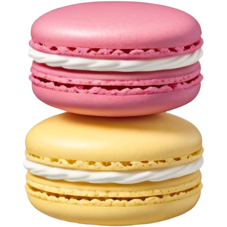 Cinematic Realistic Macaroon Dessert Emoji, showcasing colorful, delicate meringue-based cookies with a crisp exterior rendered with vibrant textures and playful, soft lighting. emoji