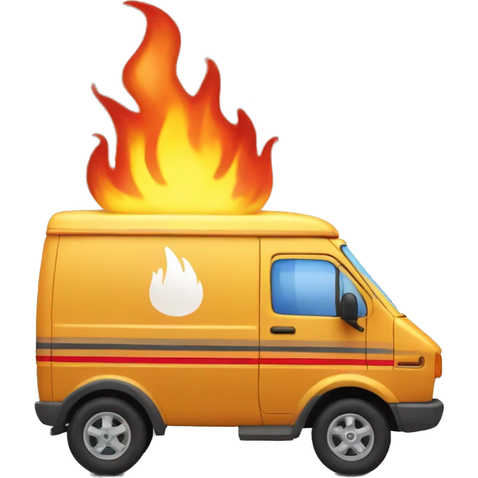 delivery van that has fire from going so fast emoji