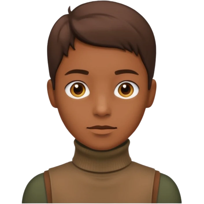 create an emoji, brown sleeveless turtleneck emoji