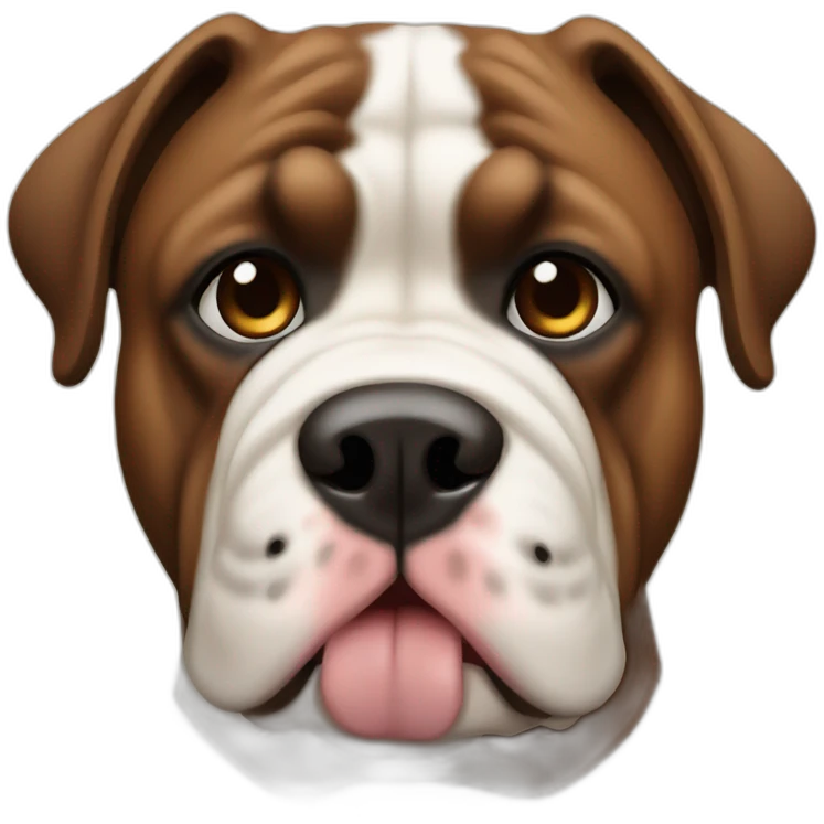 English Bull Dog brown and black emoji