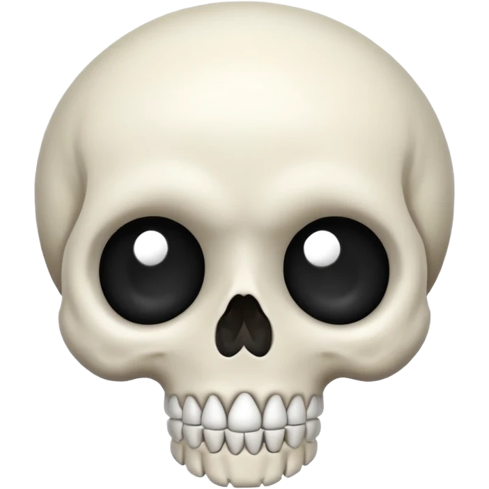 cute skull with round shape, soft features emoji