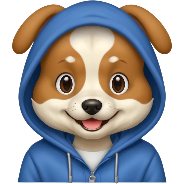 Dog wearing a hoodie emoji