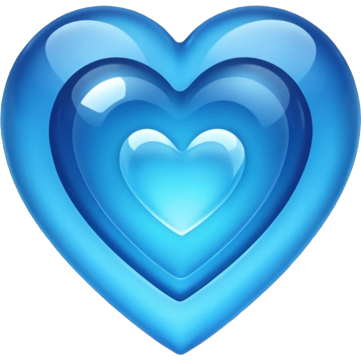 Blue crystal heart glowing emoji