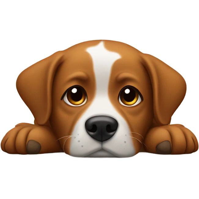 dog brown resting indoors peacefully emoji