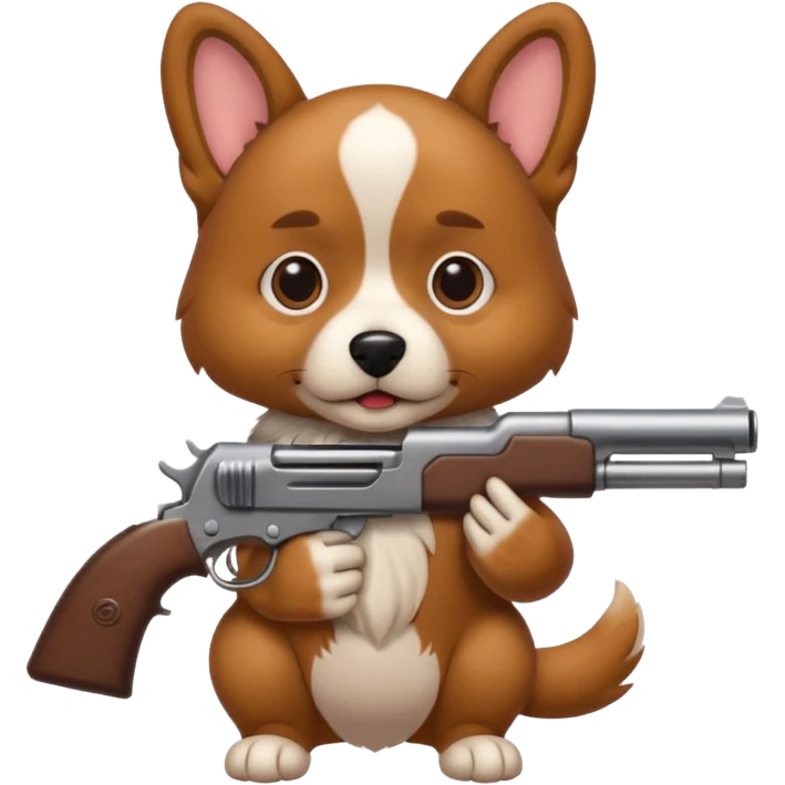 Dog with gun emoji