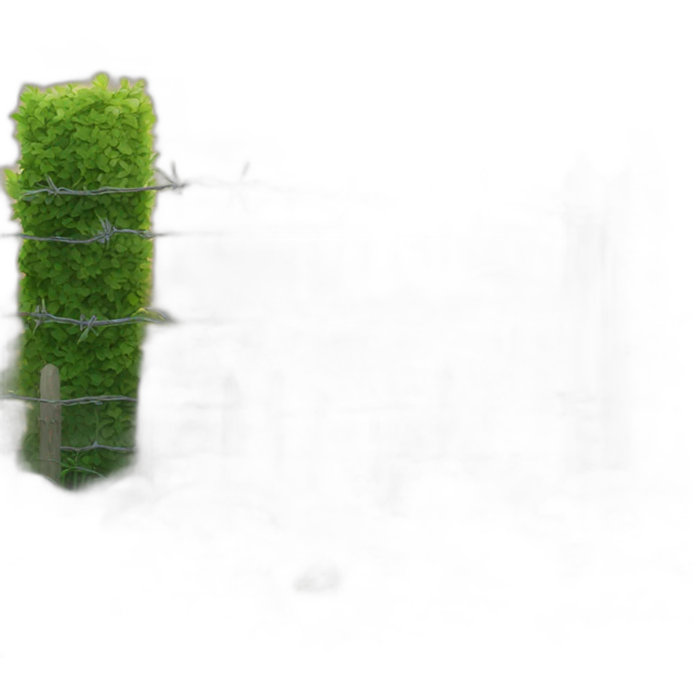 garden next to barbed wire fence emoji