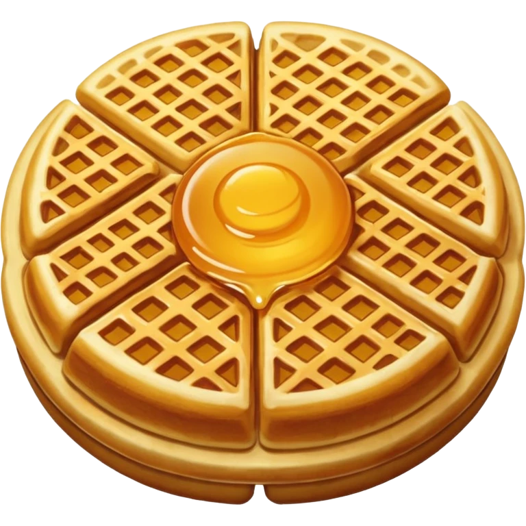 round waffle with honey emoji