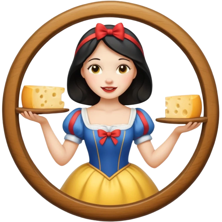 happy Snow White holding cheese emoji