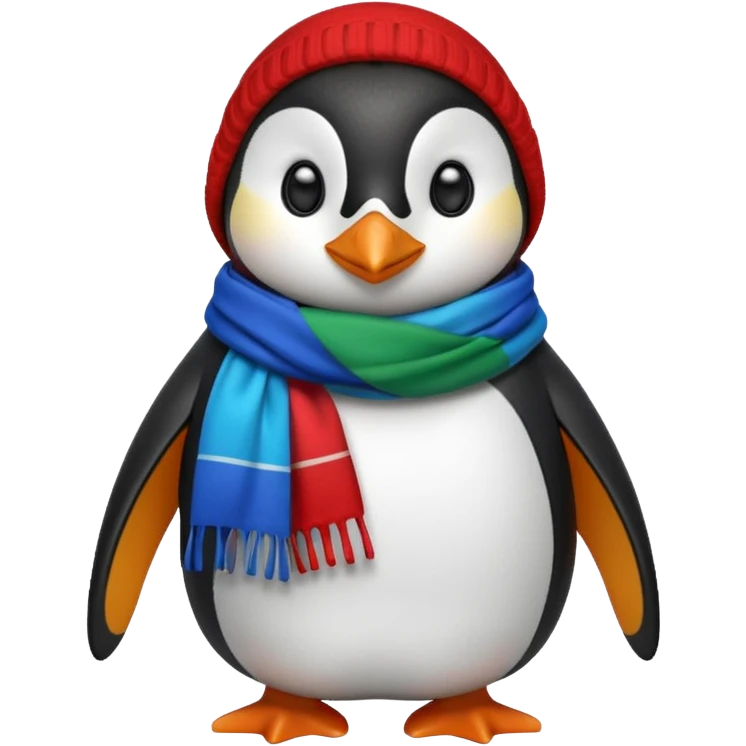penguin with different scarf color  emoji