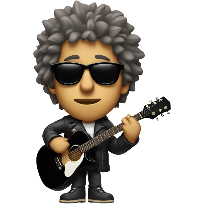 bob dylan with sunglases and guitar emoji