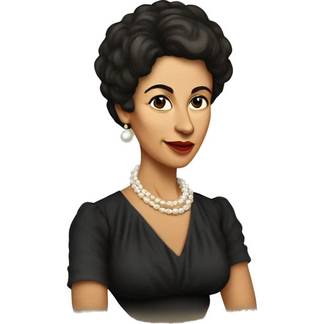Lola Rodríguez de Tió was the first Puerto Rican-born woman poet to establish herself a reputation as a great poet throughout all of Latin America. short hair. pearls. emoji
