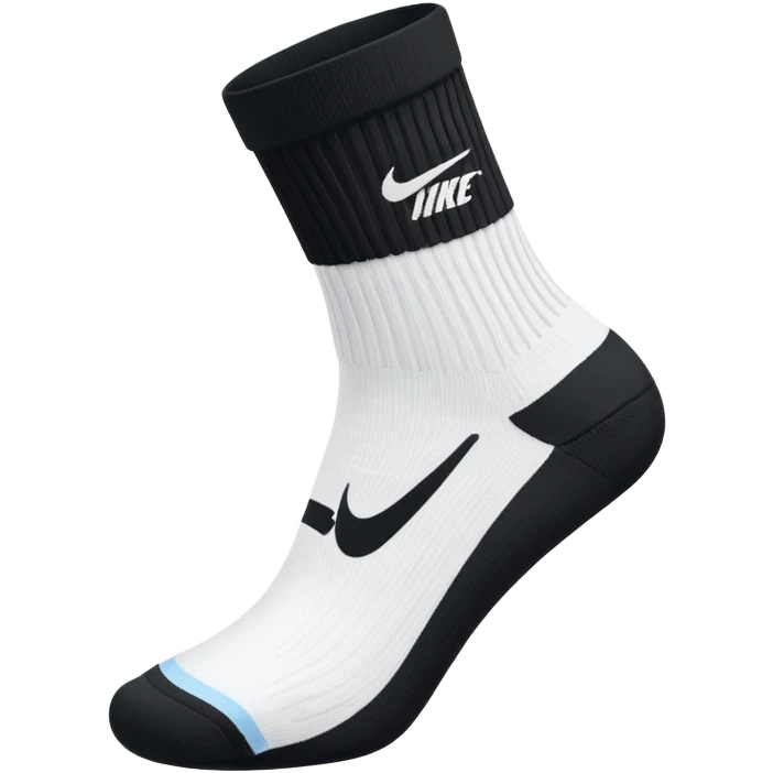 white sock, with black nike logo socks emoji
