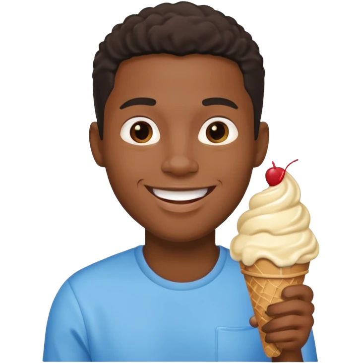 black man eats ice cream  emoji