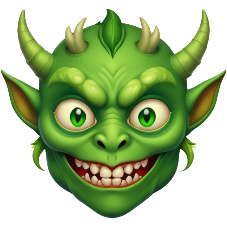 Chat vert démoniaque mais qui fait des bisous  emoji