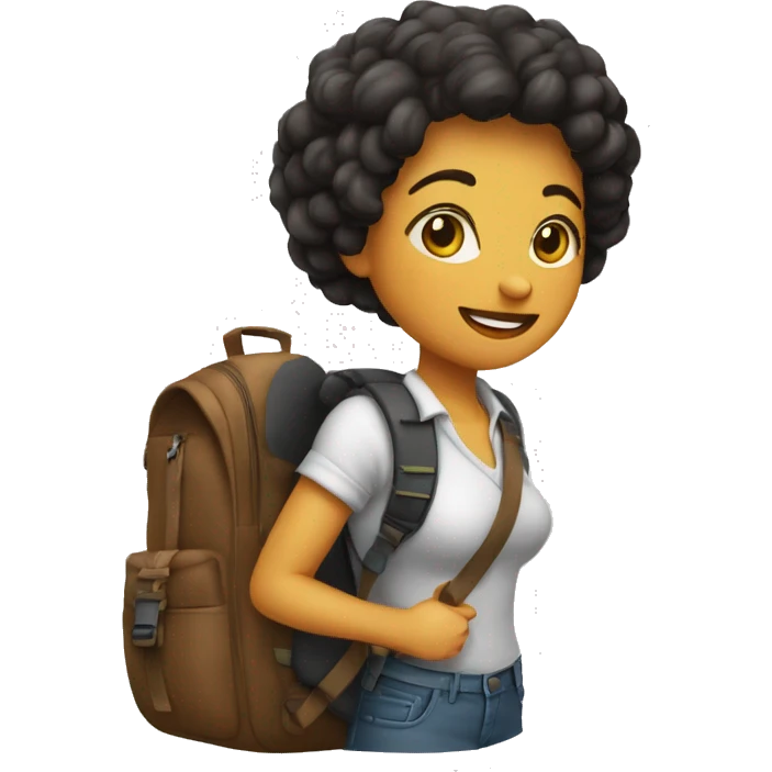 mochila nas costas, mulher emoji