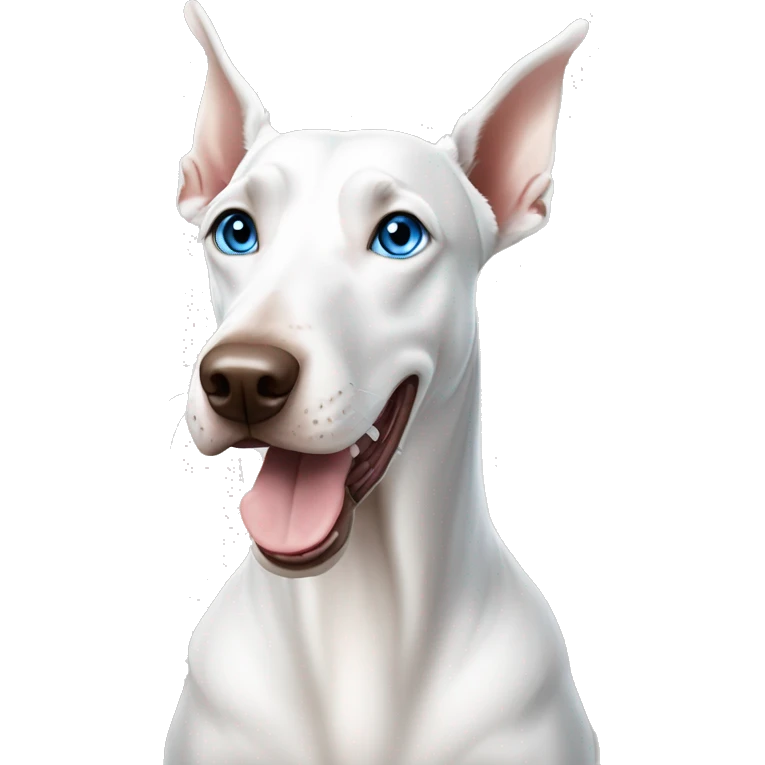 White dobermann with blue eyes emoji
