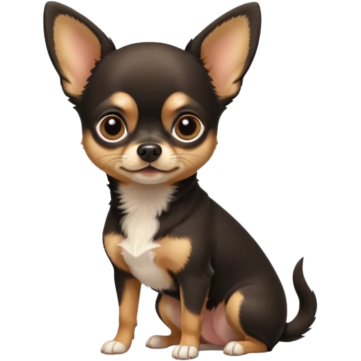 Chihuahua noir marron et feu emoji