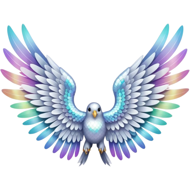 glitter wings white emoji