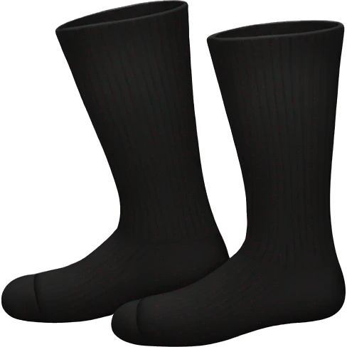  Plain Black long socks emoji
