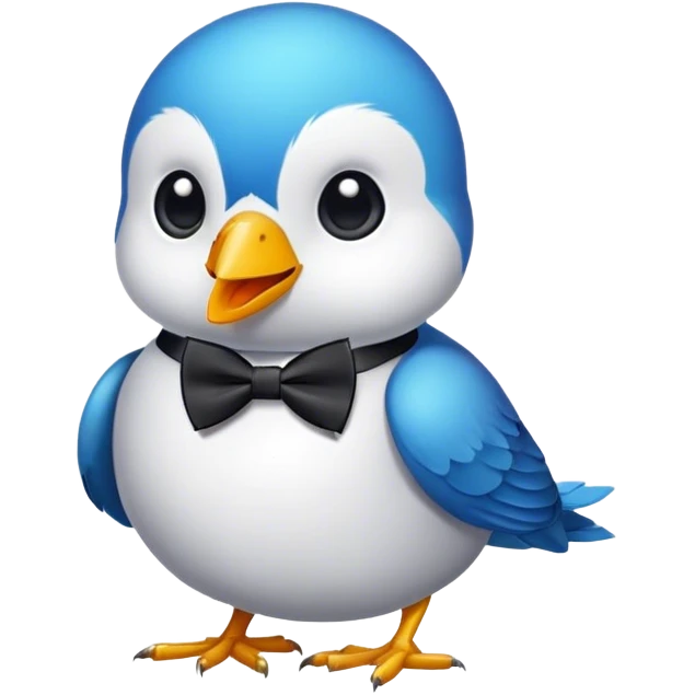 realistic bird with bowtie emoji