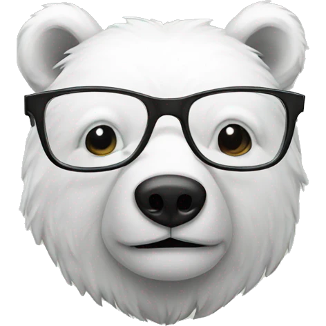 white bear with glasses emoji