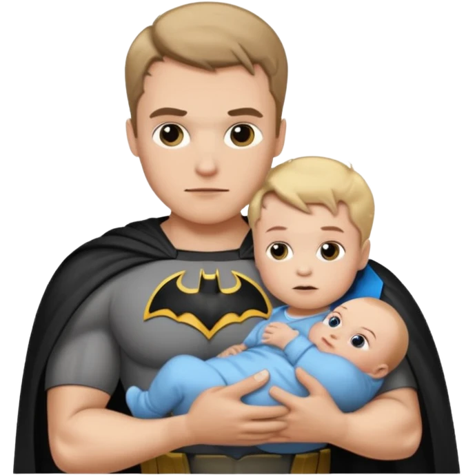 batman holding infant baby daughter emoji