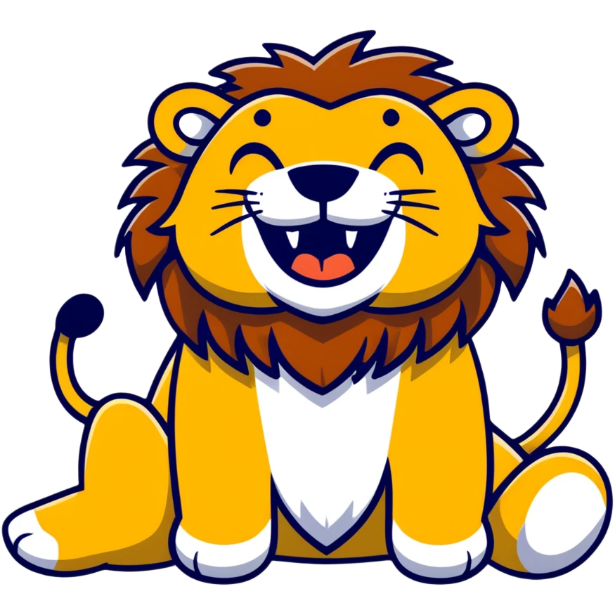 A lion on his back laughing emoji