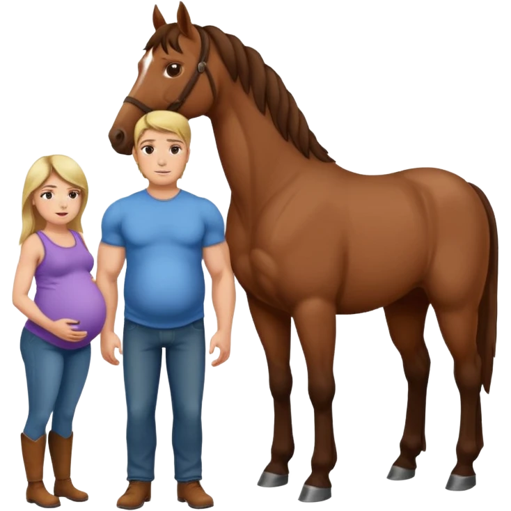 pregnant man with horse emoji