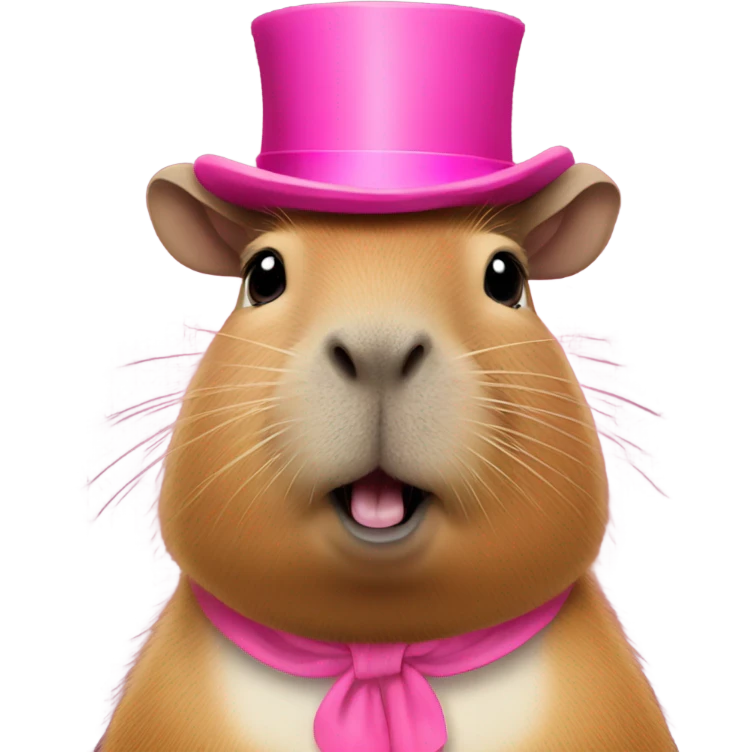 Capybara with a pink top hat emoji