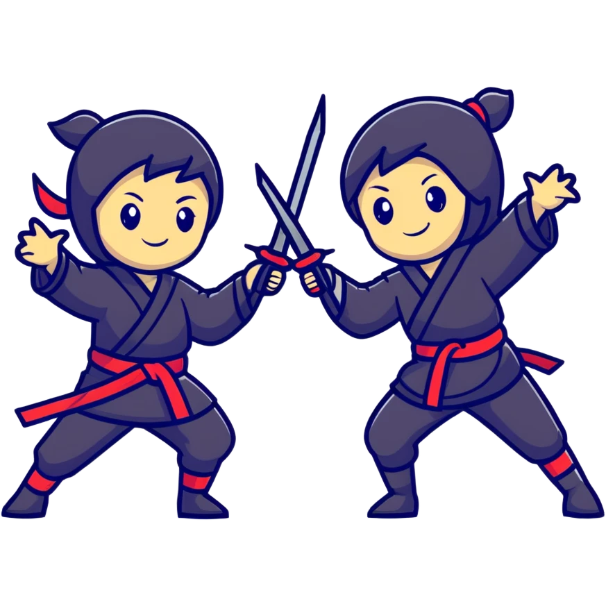 happy girls ninjas emoji