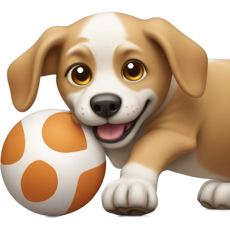 Dog playing with toy ball emoji