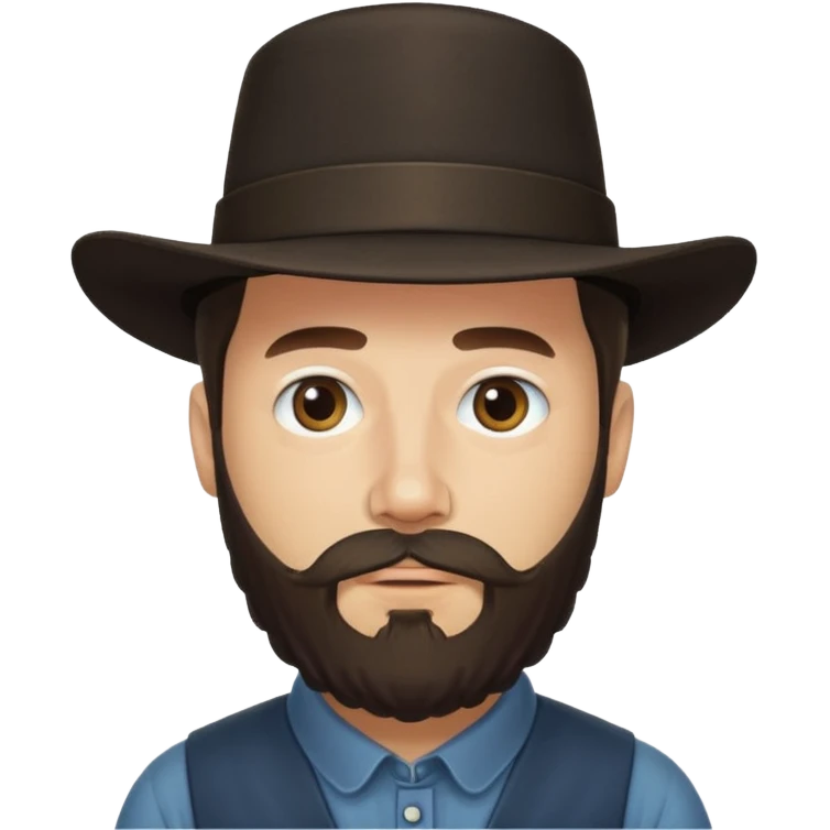 Amish man with beard. No facial hair above his mouth emoji
