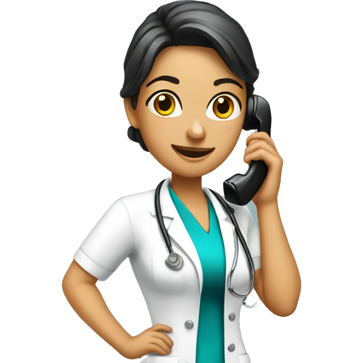 Beautiful nurse on the phone emoji