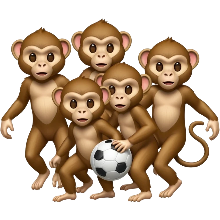 4 monkeys playing soccer emoji